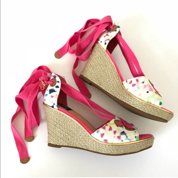 Sperry | Shoes | Hot Pink Chunky Wrap Around Laces Platform Wedge | Poshmark